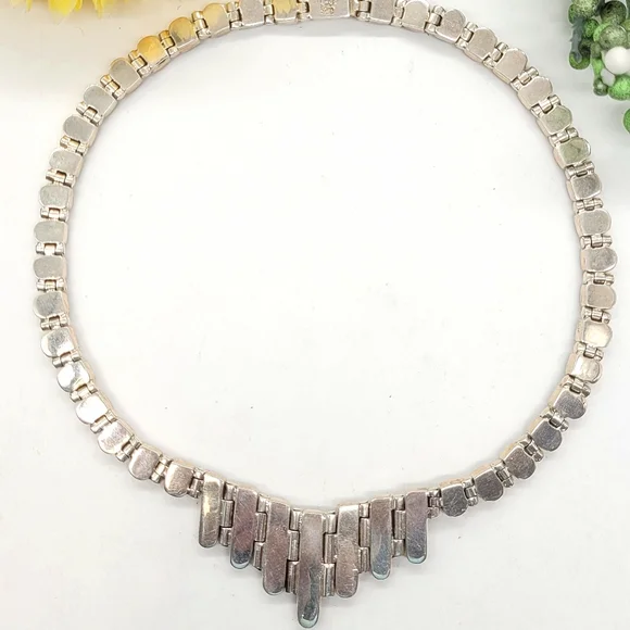 🌿950 sterling s925 Malachite choker necklace 72 grams. - Picture 5 of 6